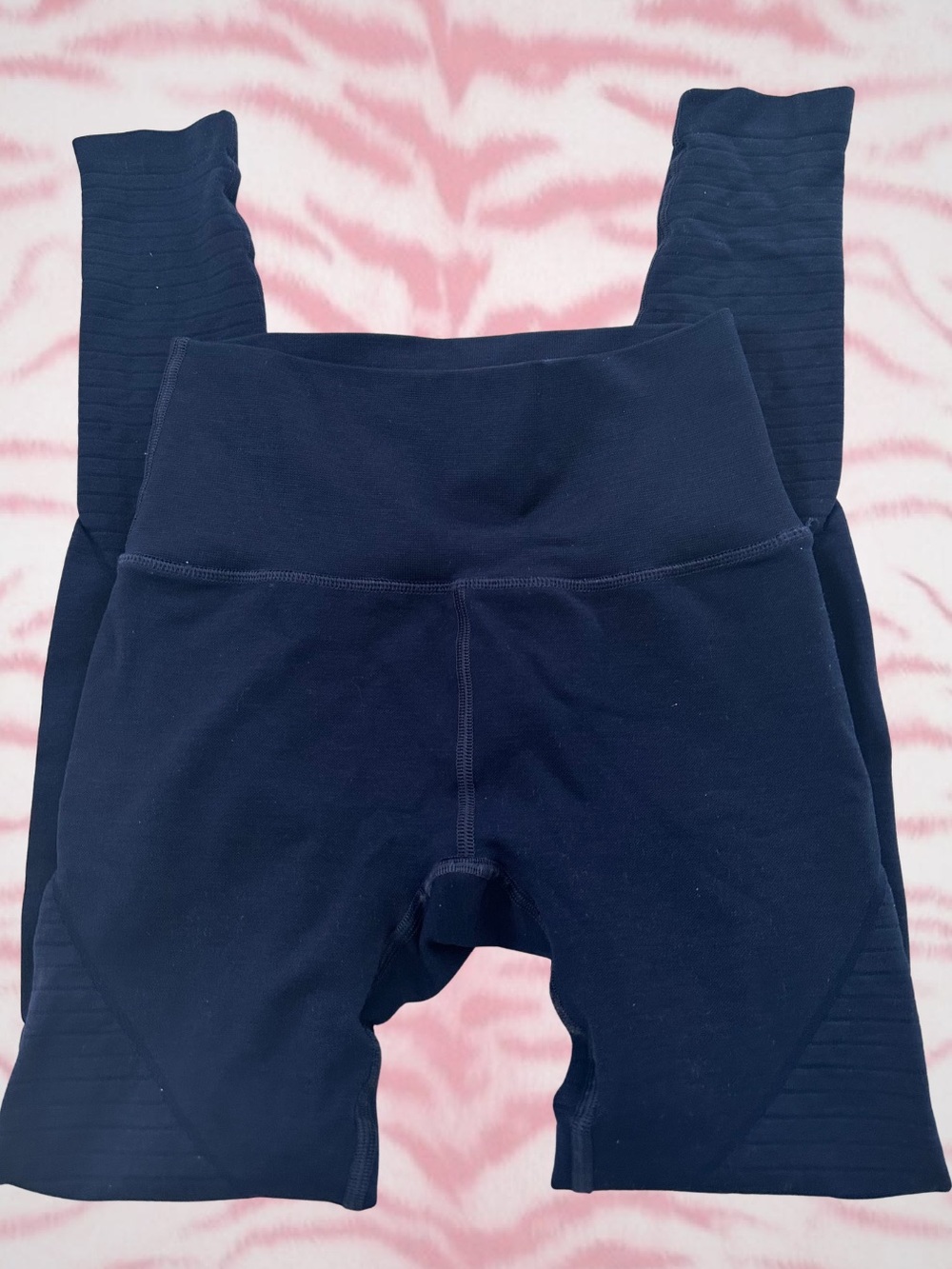 Alphalete Navy High-Waist Ribbed Leggings
